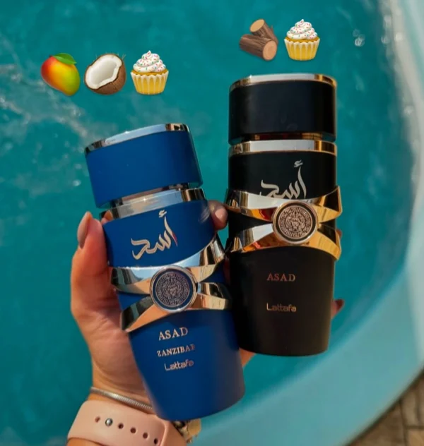 PACK LATTAFA ASAD NEGRO Y AZUL 2*100ML - Imagen 2